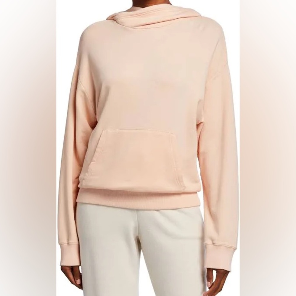 Vince Women's Crossover Pink/Peach French Terry Hoodie size Medium